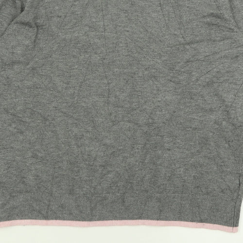 NEXT Womens Grey Crew Neck  Viscose Pullover Jumper Size XS   - heart
