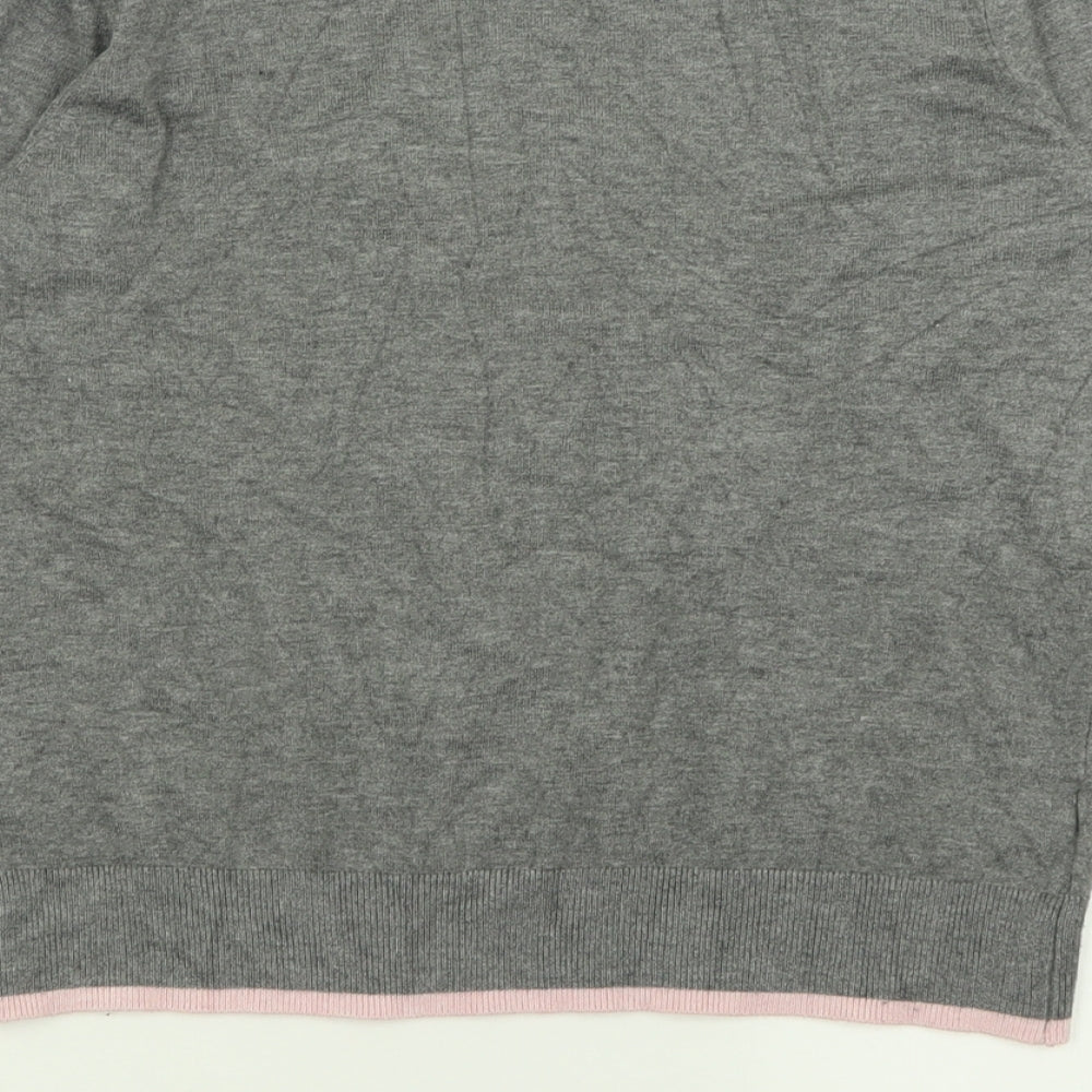 NEXT Womens Grey Crew Neck  Viscose Pullover Jumper Size XS   - heart