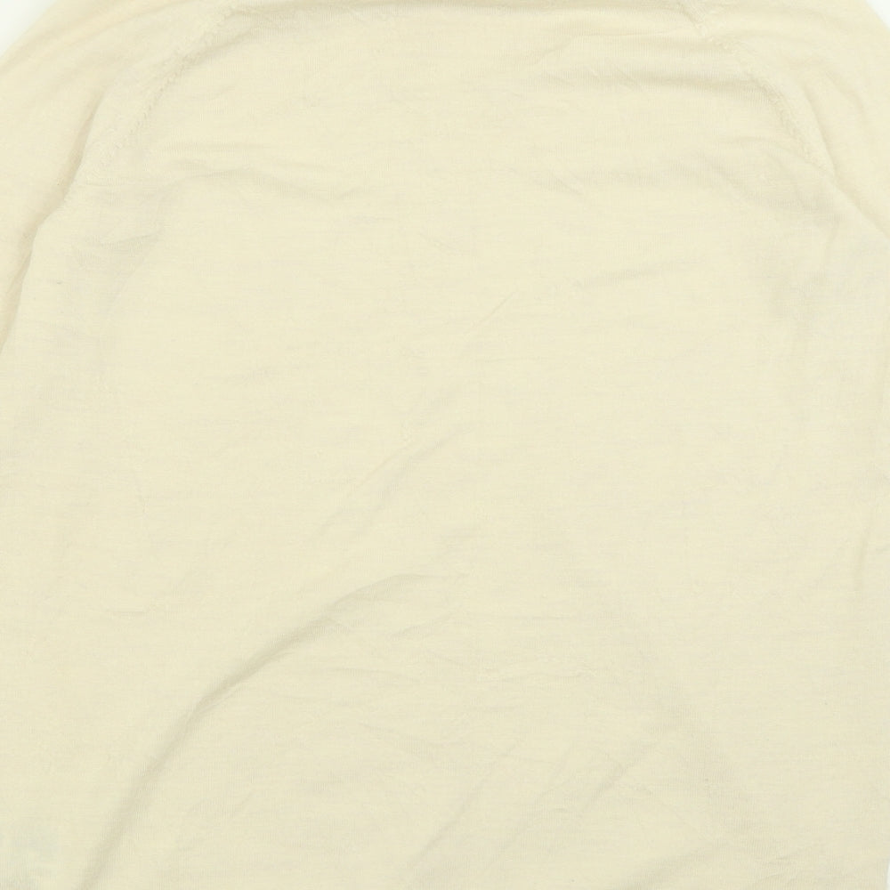 Marks and Spencer Womens Ivory Roll Neck  Wool Tunic Jumper Size 12