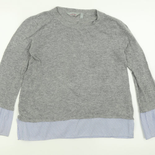 Dorothy Perkins Womens Grey Crew Neck  Acrylic Pullover Jumper Size 8
