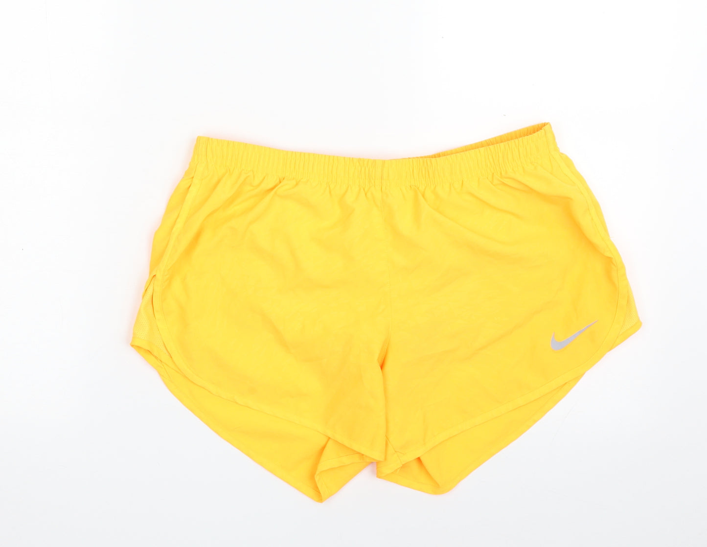 Nike Mens Orange  100% Polyester Sweat Shorts Size M  Regular Drawstring - DRI-FIT