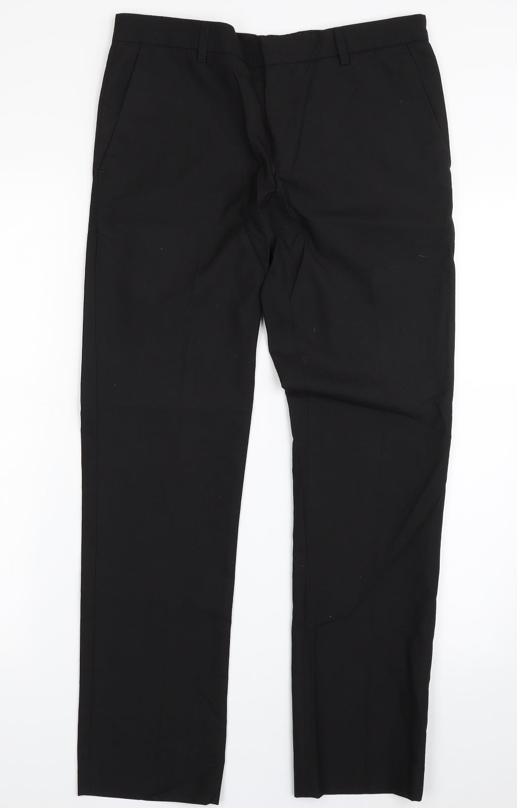 Topman Mens Black  Polyester Trousers  Size 30 in L29 in Regular Zip