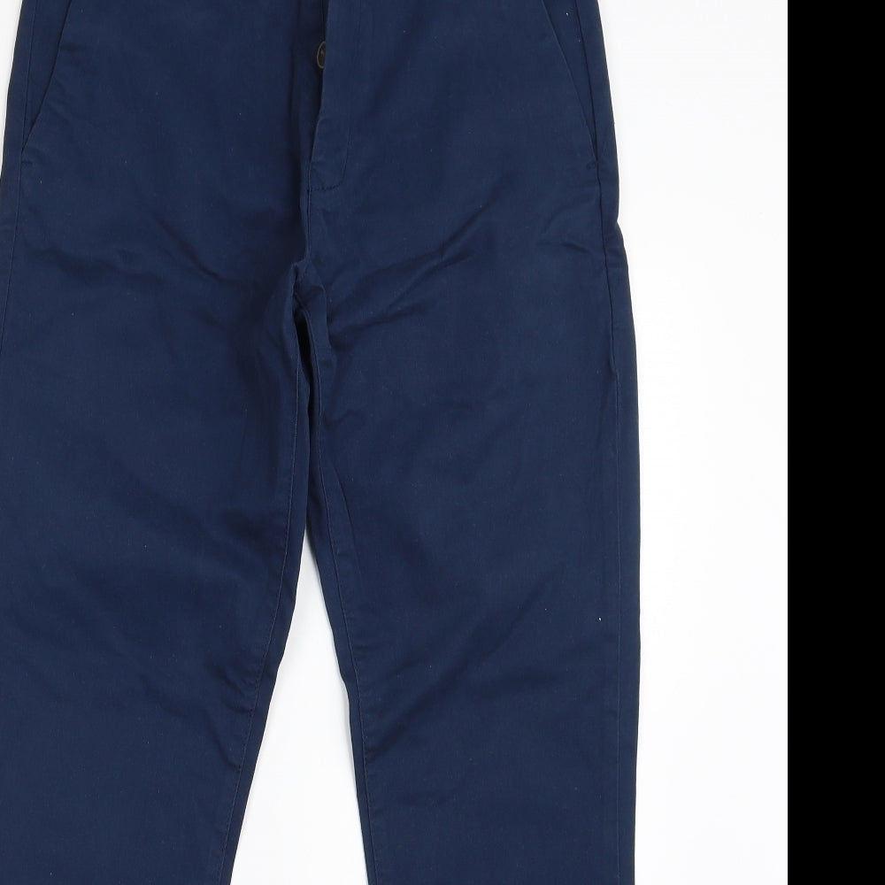 NEXT Mens Blue  Cotton Chino Trousers Size 30 in L29 in Slim Button