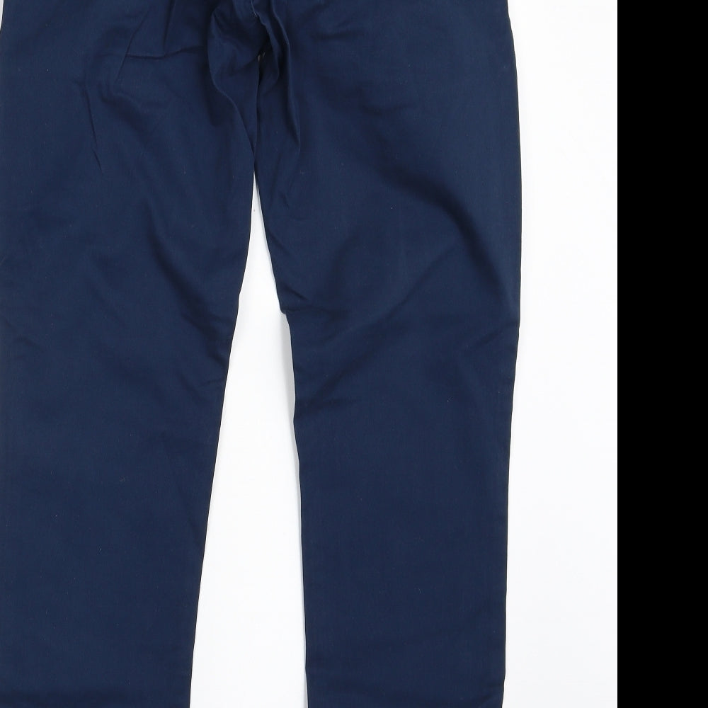 NEXT Mens Blue  Cotton Chino Trousers Size 30 in L29 in Slim Button