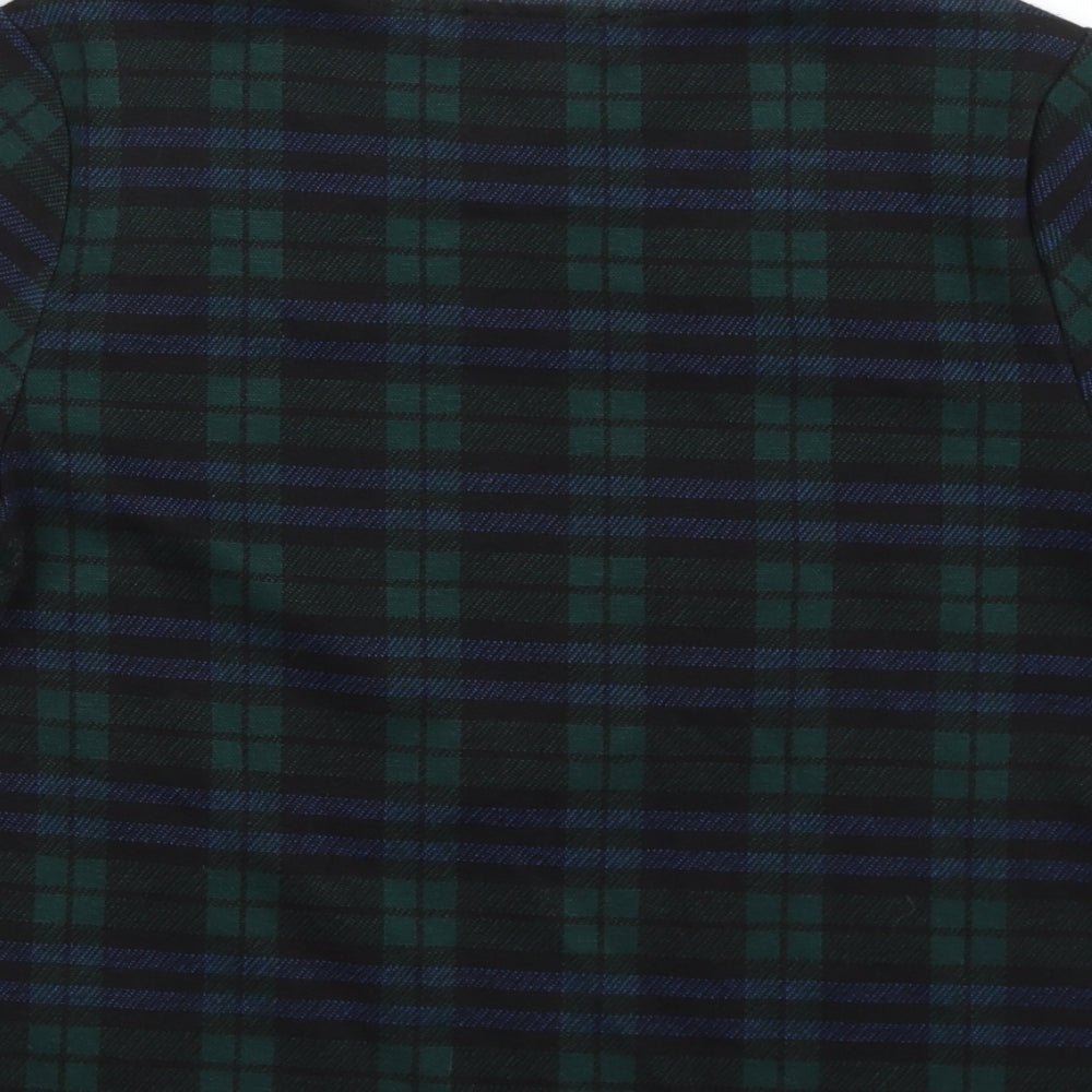 New Look Womens Green Plaid Polyester Pullover Sweatshirt Size 8  Pullover