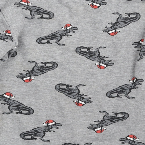 Urban Rascals  Boys Grey  Cotton Pullover Sweatshirt Size 5-6 Years  Pullover - Christmas- Dinosaur