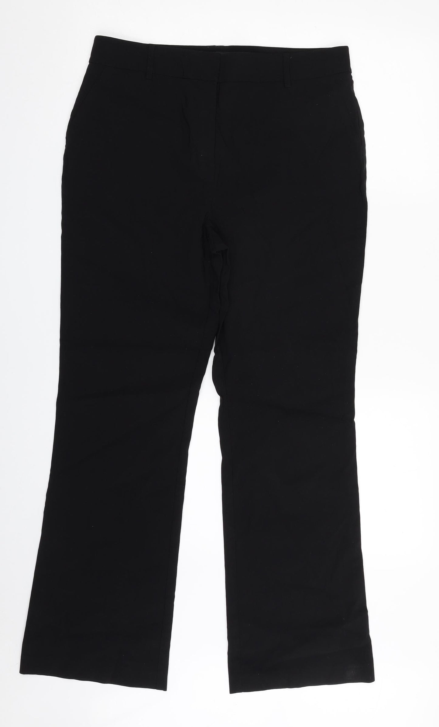 Papaya Womens Black  Nylon Trousers  Size 14 L28 in Regular Zip
