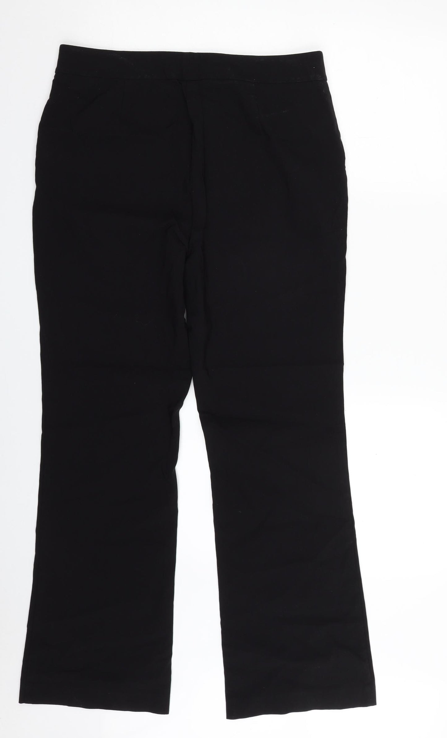 Papaya Womens Black  Nylon Trousers  Size 14 L28 in Regular Zip