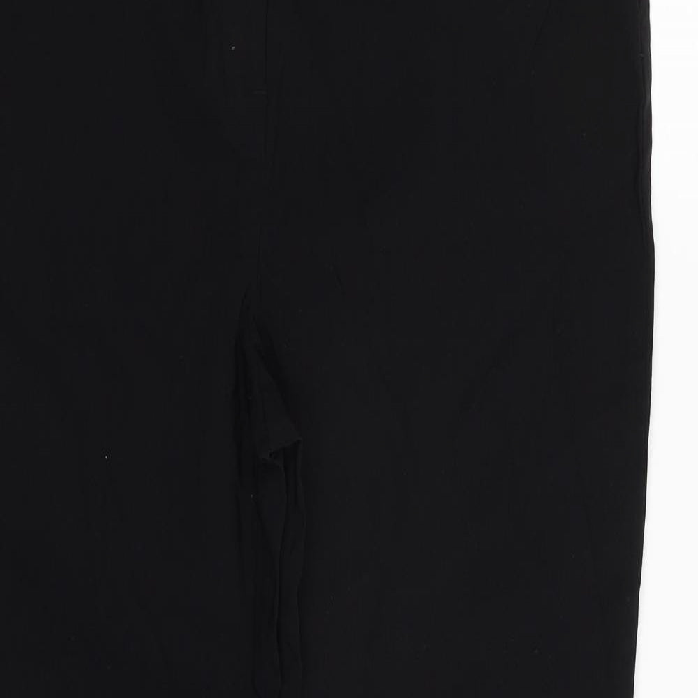 Papaya Womens Black  Nylon Trousers  Size 14 L28 in Regular Zip