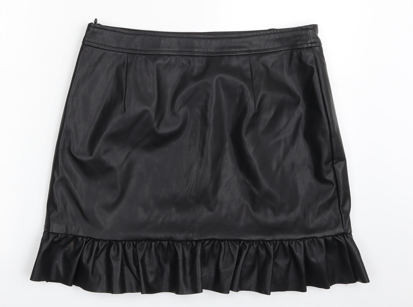 New Look Womens Black  Polyester Trumpet Skirt Size 14   Zip