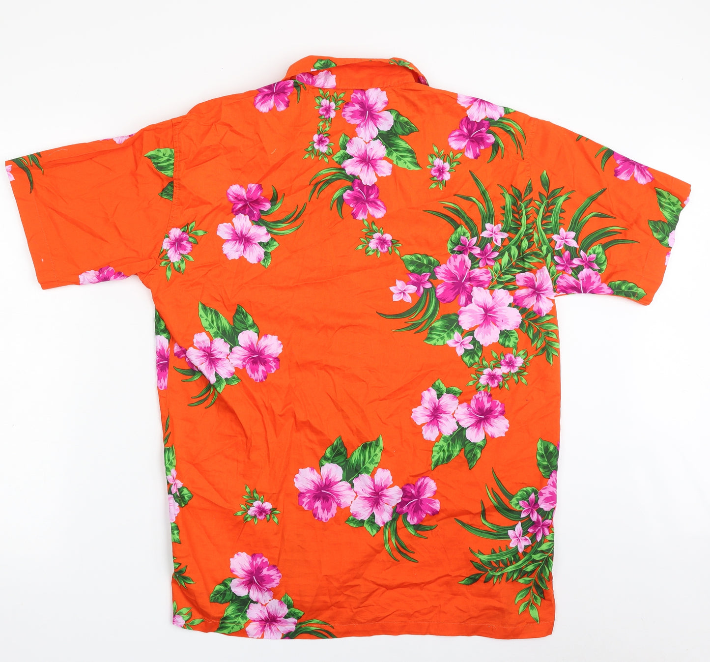 TRUE FACE Mens Red Floral Cotton  Button-Up Size M Collared Button - 100% Cotton