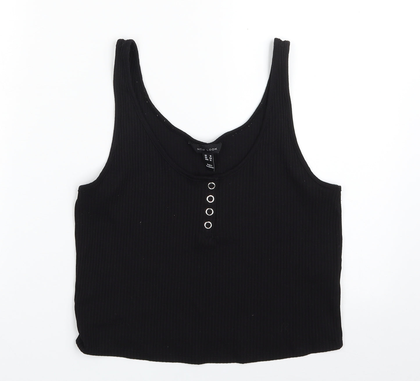 New Look Womens Black  Polyester Vest Sweatshirt Size 16  Snap - Cropped