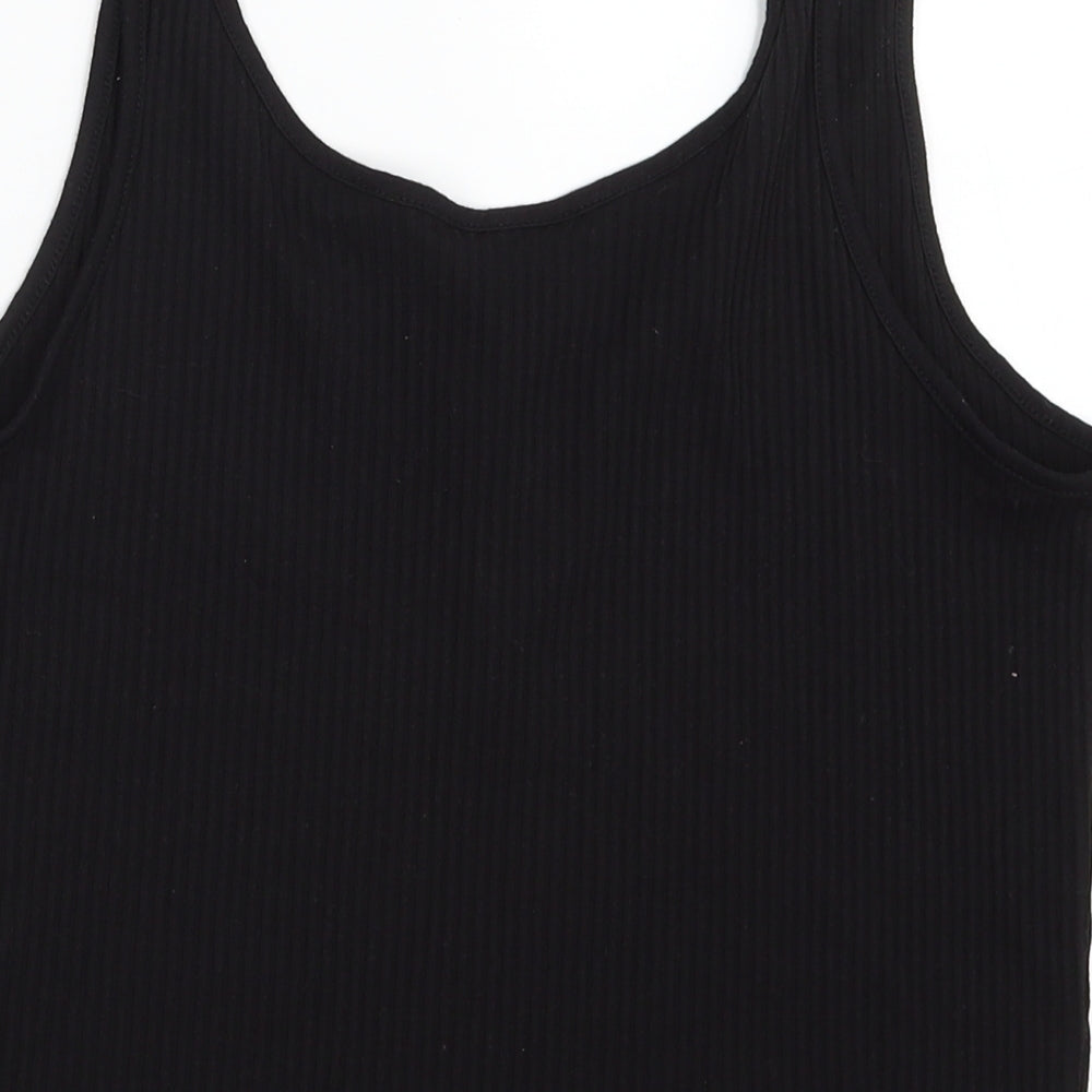 New Look Womens Black  Polyester Vest Sweatshirt Size 16  Snap - Cropped