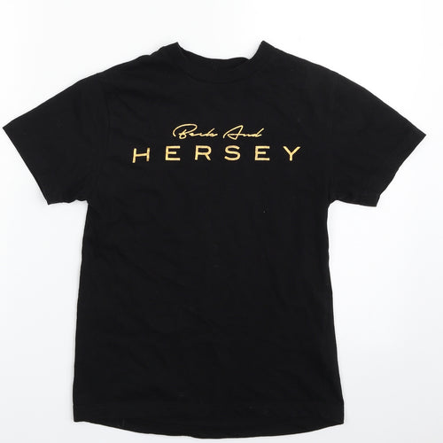 Beck & Hersey  Womens Black  100% Cotton Basic T-Shirt Size 10 Crew Neck - Size 10-12