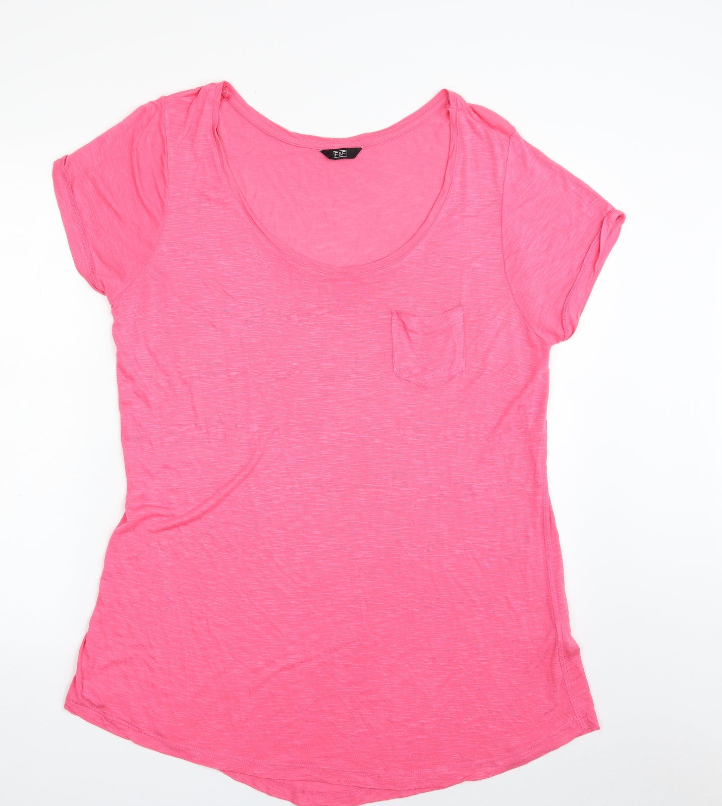F&F Womens Pink  Viscose Tunic T-Shirt Size 18 Scoop Neck - CAP SLEEVE