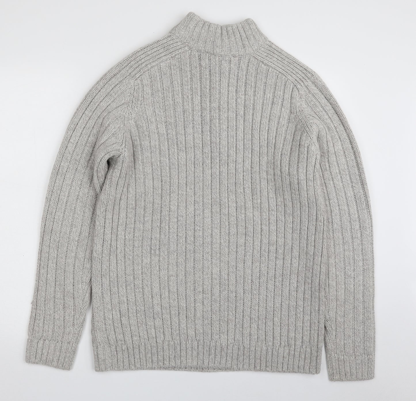 Kensington Mens Grey High Neck  Acrylic Pullover Jumper Size L
