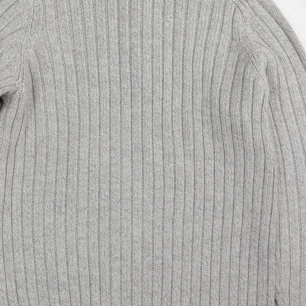 Kensington Mens Grey High Neck  Acrylic Pullover Jumper Size L