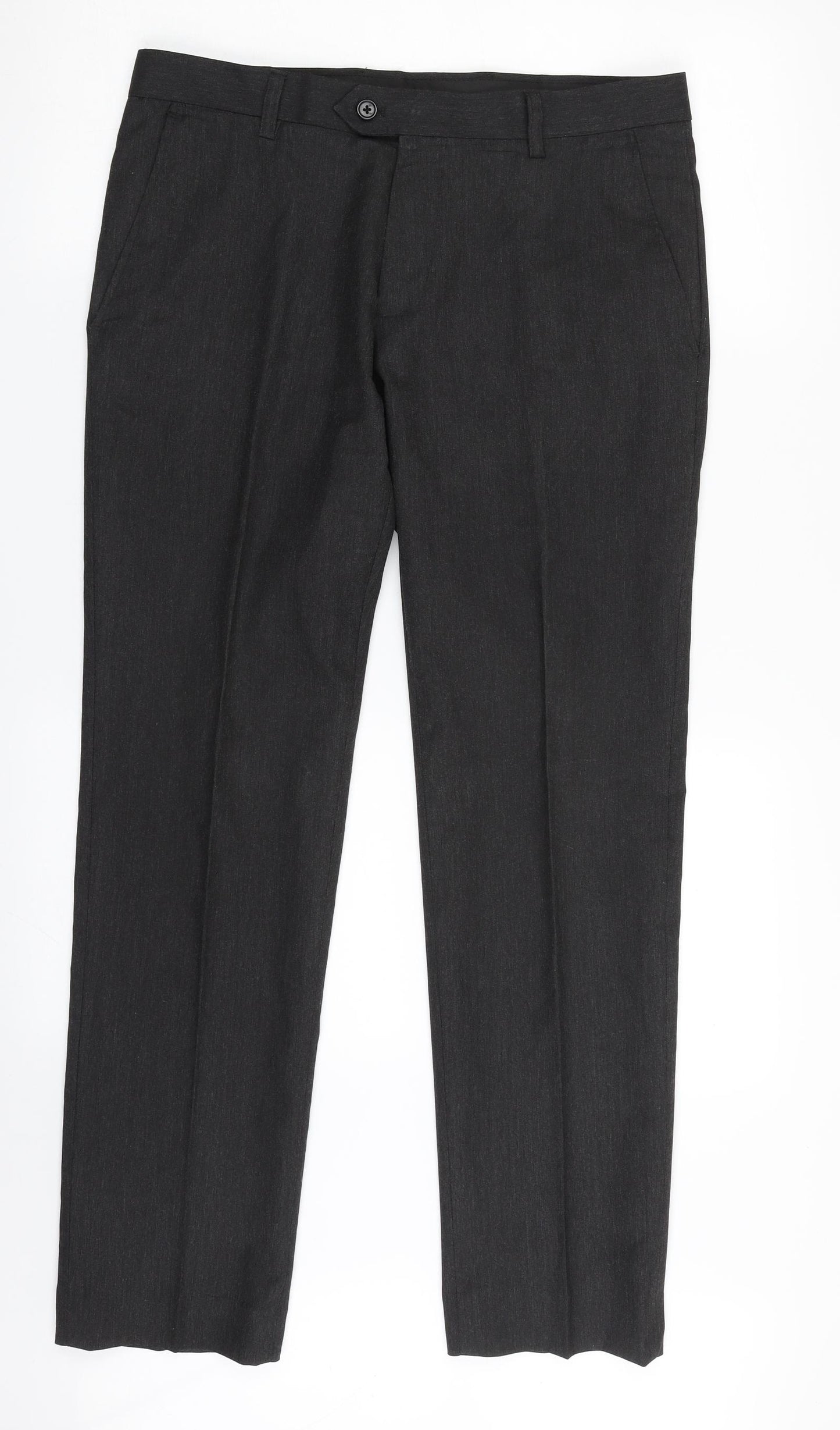 NEXT Mens Black  Polyester Trousers  Size 32 in L29 in Regular Zip