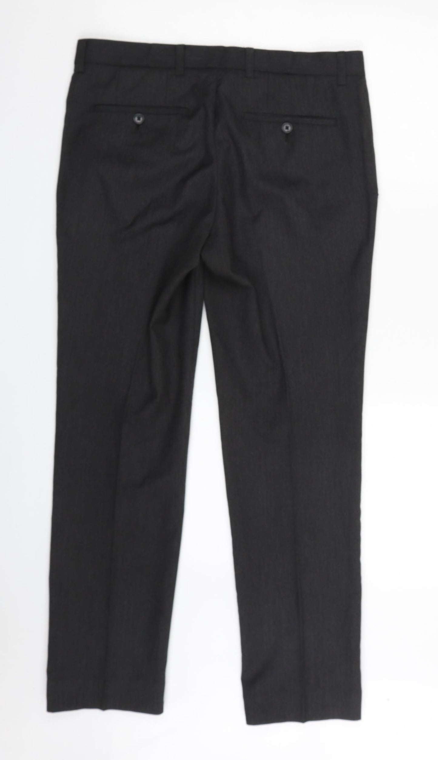 NEXT Mens Black  Polyester Trousers  Size 32 in L29 in Regular Zip