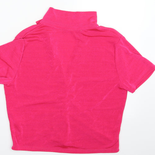 Primark Womens Pink  Polyester Basic Button-Up Size 14 Collared - Size 14-16