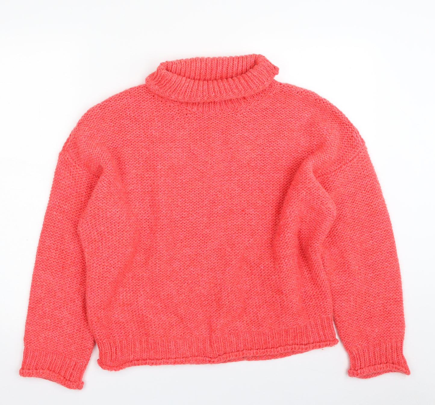 Giovanni e Belli Womens Pink Roll Neck  Acrylic Pullover Jumper Size L
