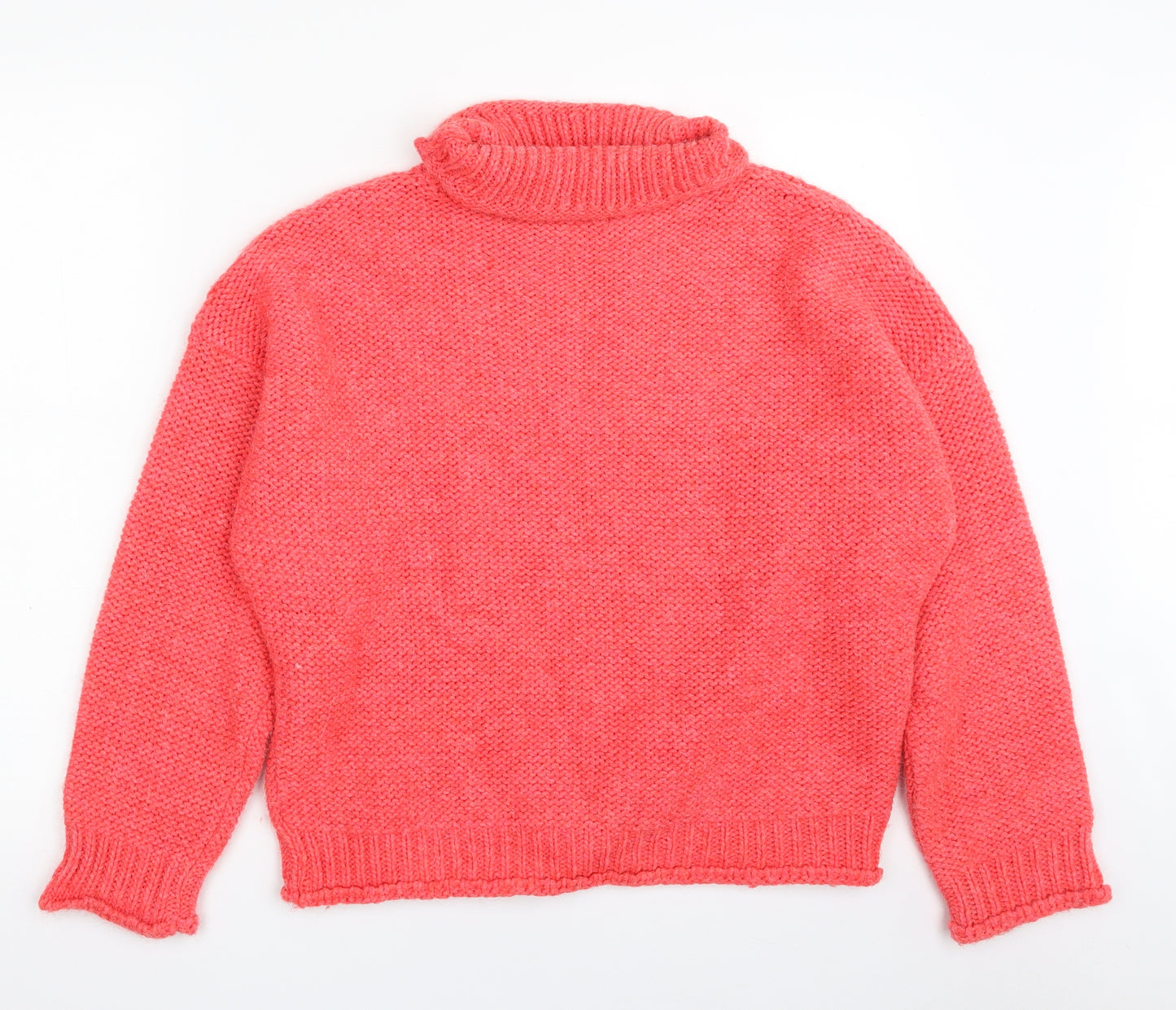 Giovanni e Belli Womens Pink Roll Neck  Acrylic Pullover Jumper Size L