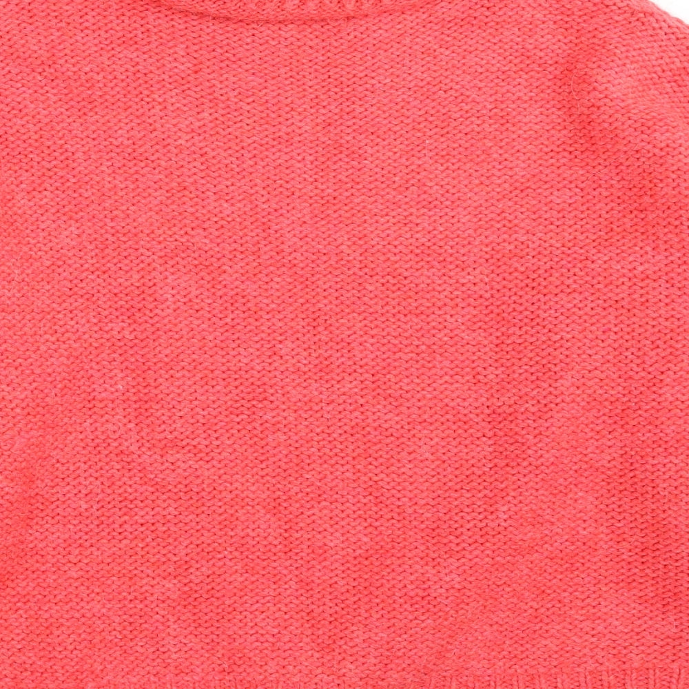 Giovanni e Belli Womens Pink Roll Neck  Acrylic Pullover Jumper Size L