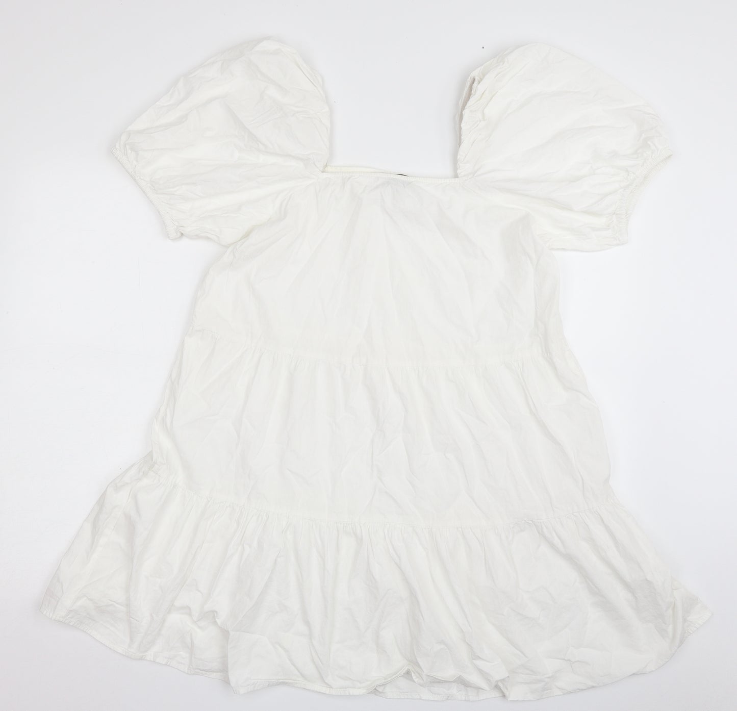 Love That Look Womens White  100% Cotton A-Line  Size 10  Square Neck Pullover