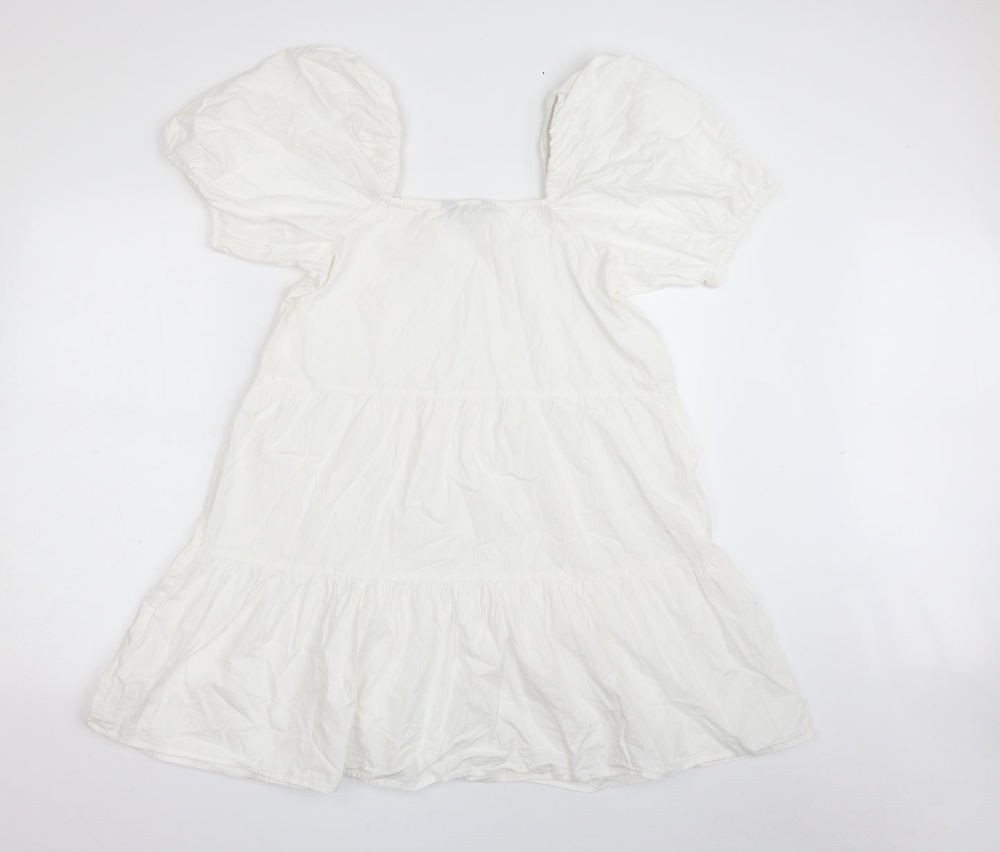 Love That Look Womens White  100% Cotton A-Line  Size 10  Square Neck Pullover