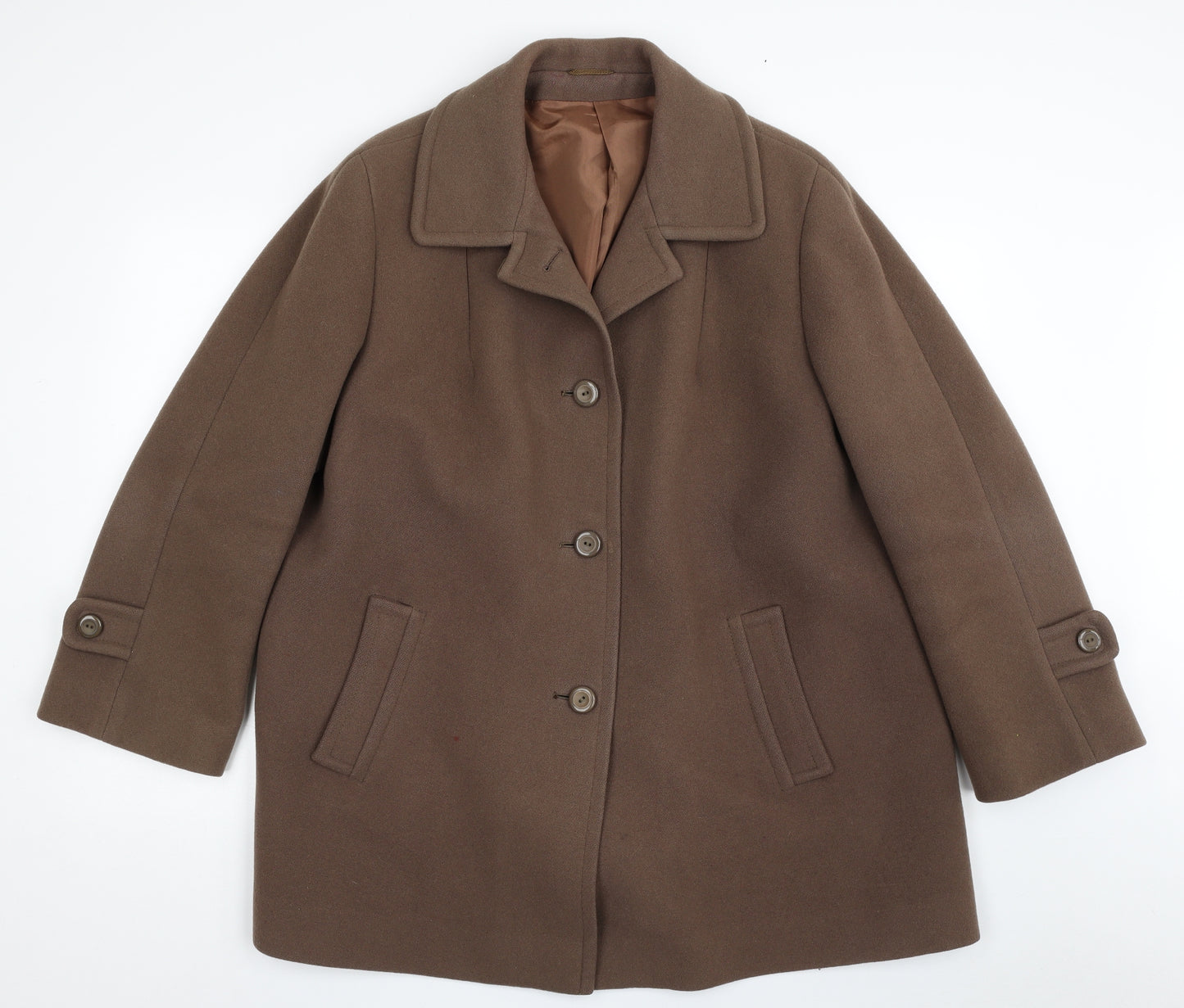 Lampert Womens Brown   Overcoat Coat Size 24  Button