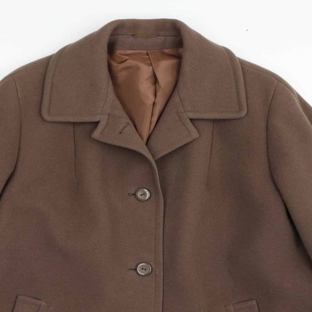 Lampert Womens Brown   Overcoat Coat Size 24  Button