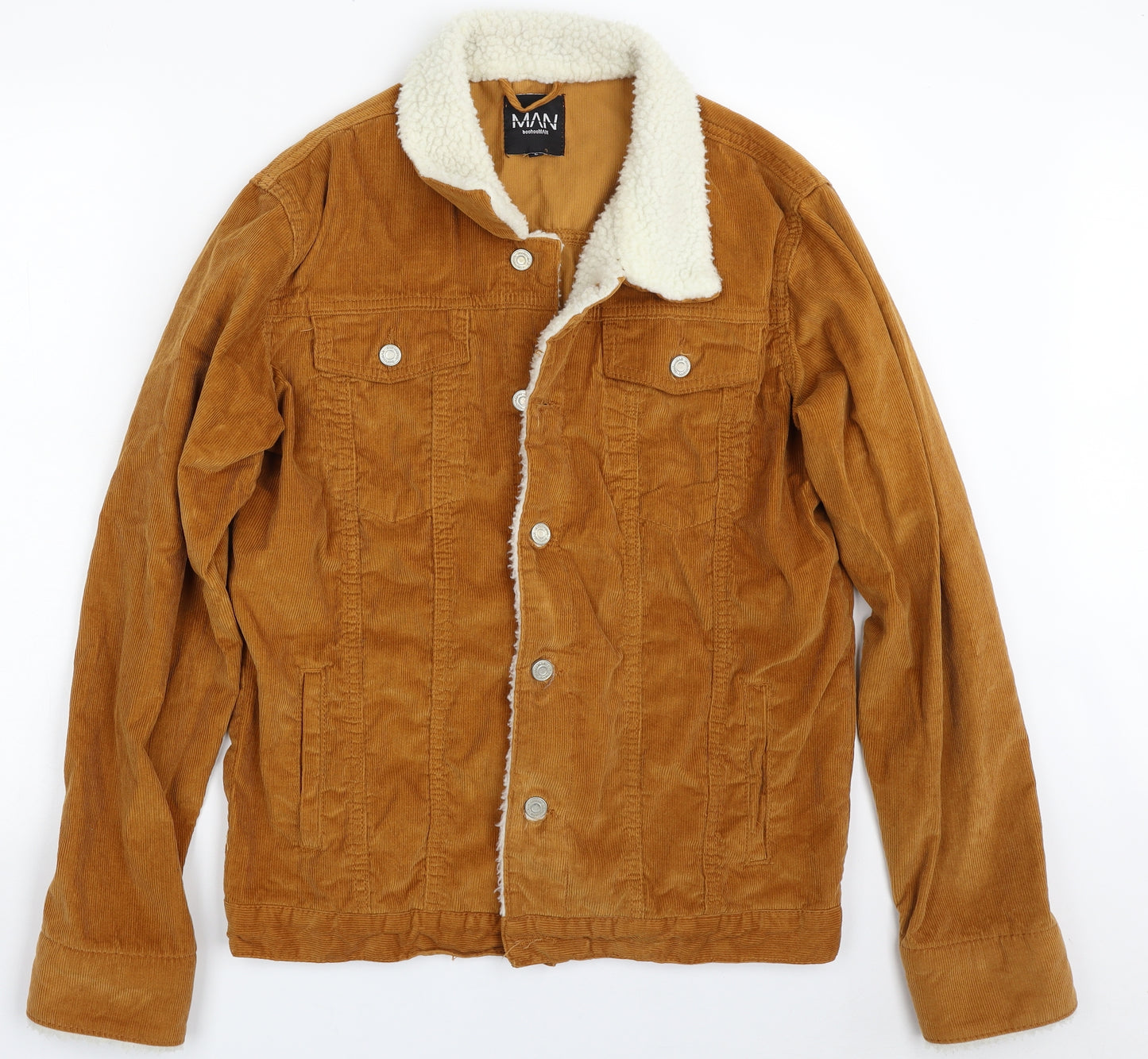 Boohoo Mens Brown   Jacket  Size L  Button
