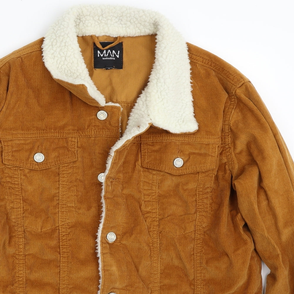 Boohoo Mens Brown   Jacket  Size L  Button