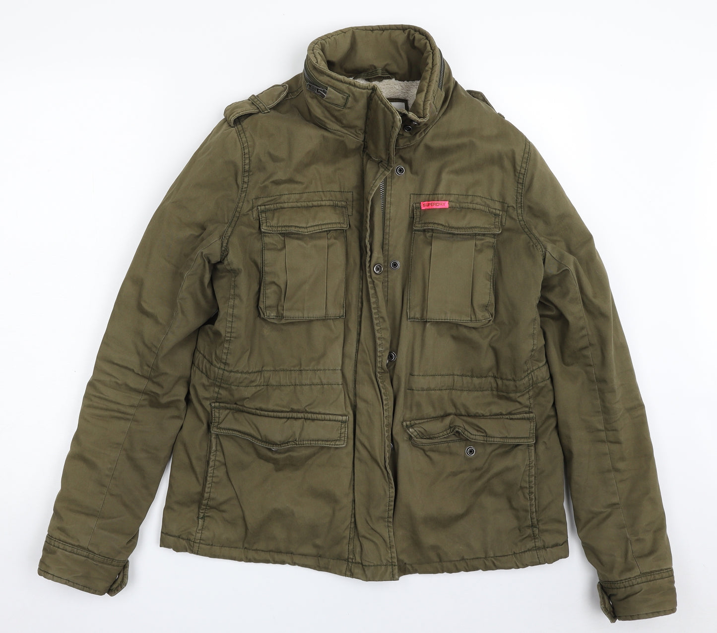 Superdry Womens Green   Military Jacket Jacket Size L  Zip