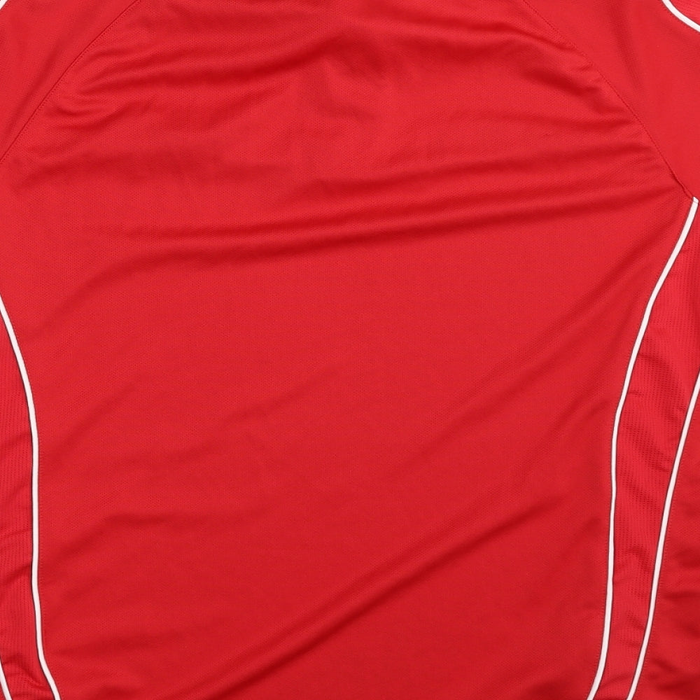 Kodga Mens Red  100% Polyester Pullover Polo Size M Collared Button - Scarlets Rugby Union