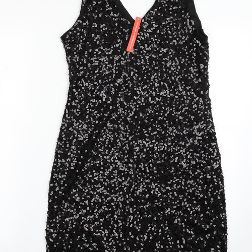 Kayamia Womens Black  Polyester Shift  Size M  V-Neck Pullover