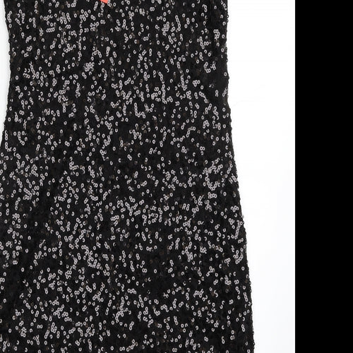 Kayamia Womens Black  Polyester Shift  Size M  V-Neck Pullover