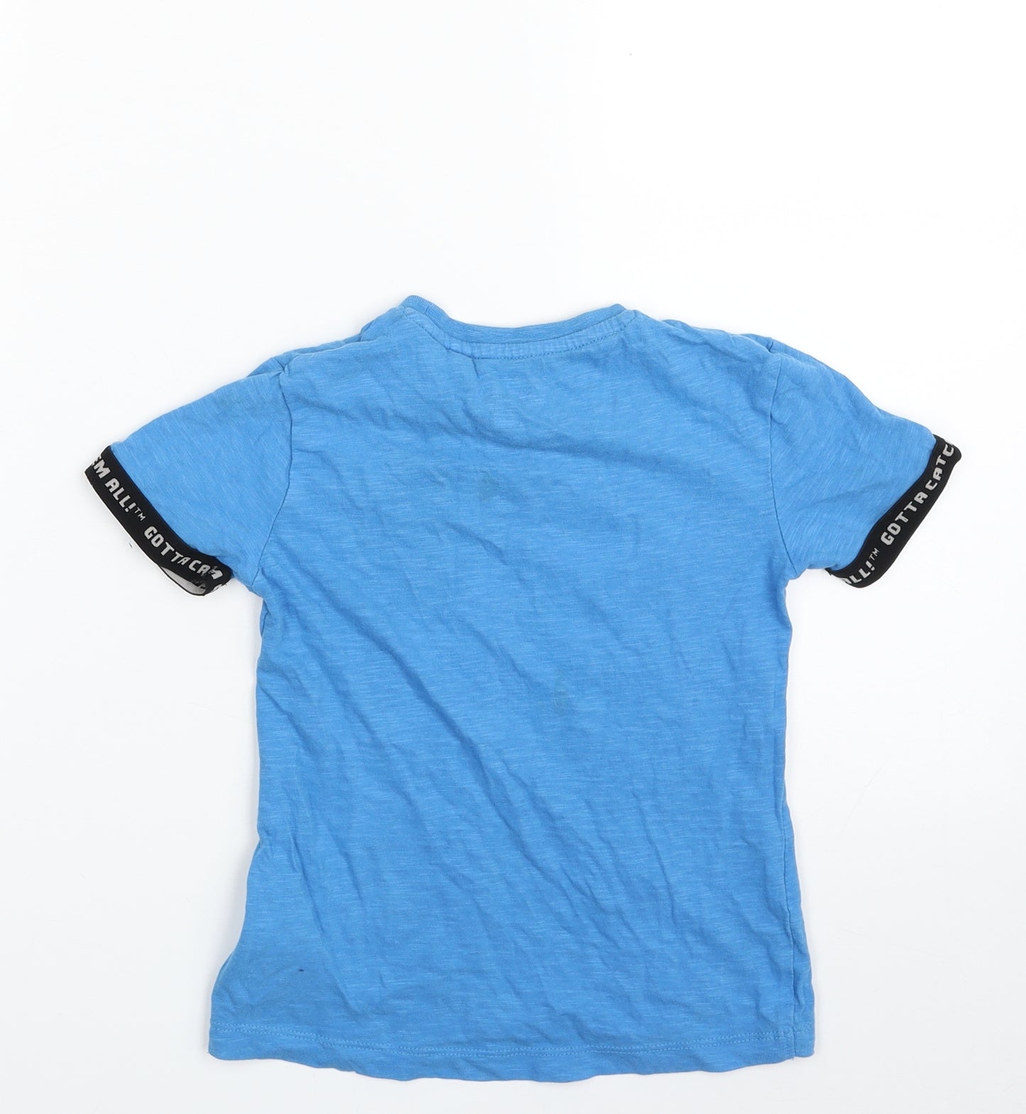 NEXT Boys Blue  100% Cotton Pullover T-Shirt Size 3 Years Crew Neck Pullover - Pokemon