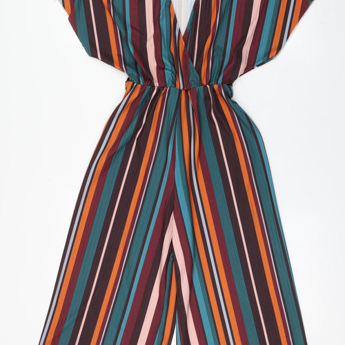 New Look Womens Multicoloured Striped Polyester Jumpsuit One-Piece Size 6  Pullover