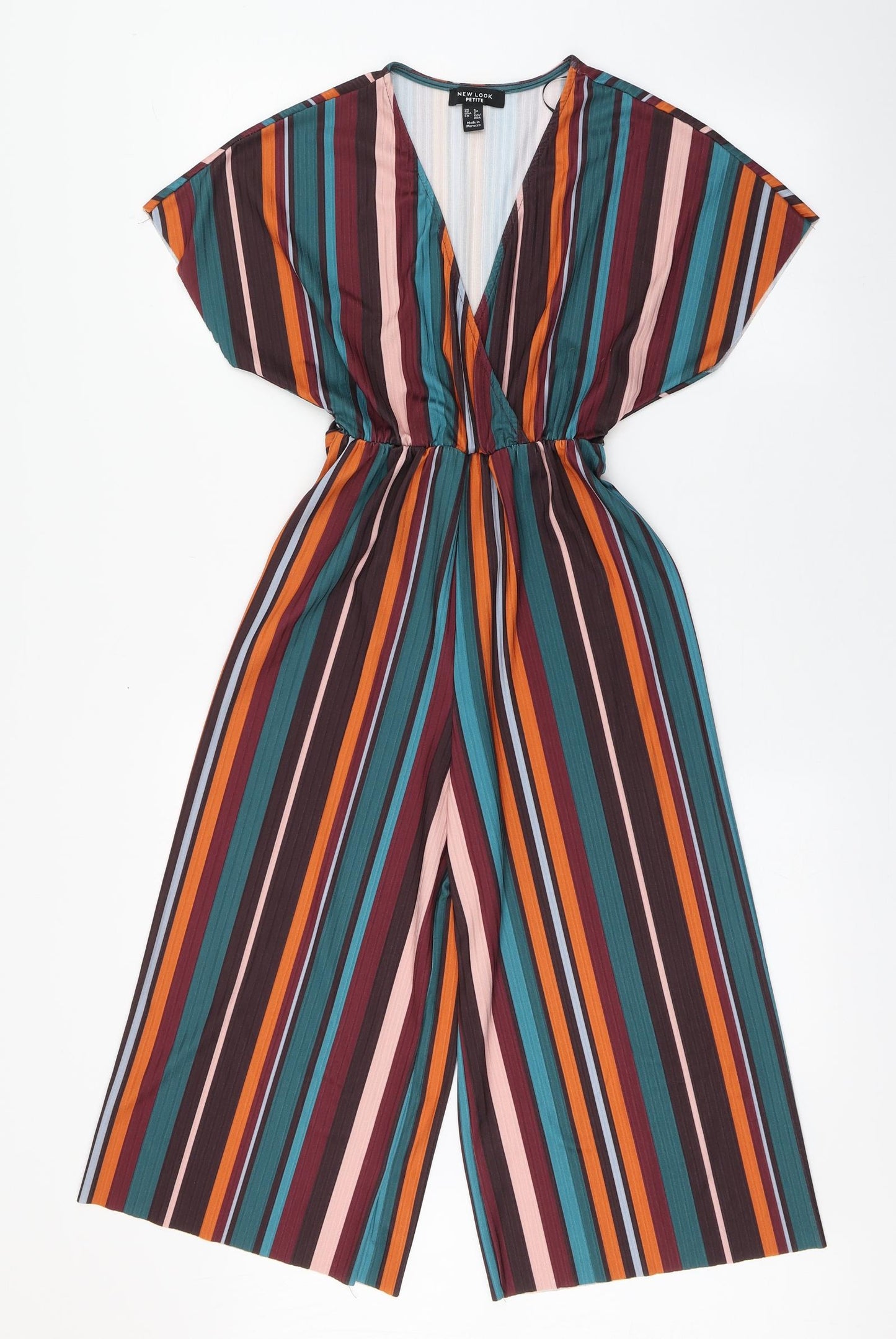 New Look Womens Multicoloured Striped Polyester Jumpsuit One-Piece Size 6  Pullover