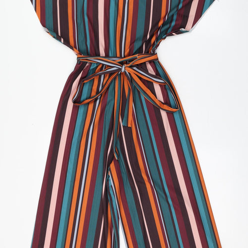New Look Womens Multicoloured Striped Polyester Jumpsuit One-Piece Size 6  Pullover