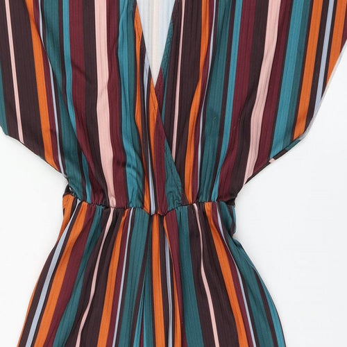 New Look Womens Multicoloured Striped Polyester Jumpsuit One-Piece Size 6  Pullover