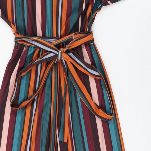 New Look Womens Multicoloured Striped Polyester Jumpsuit One-Piece Size 6  Pullover