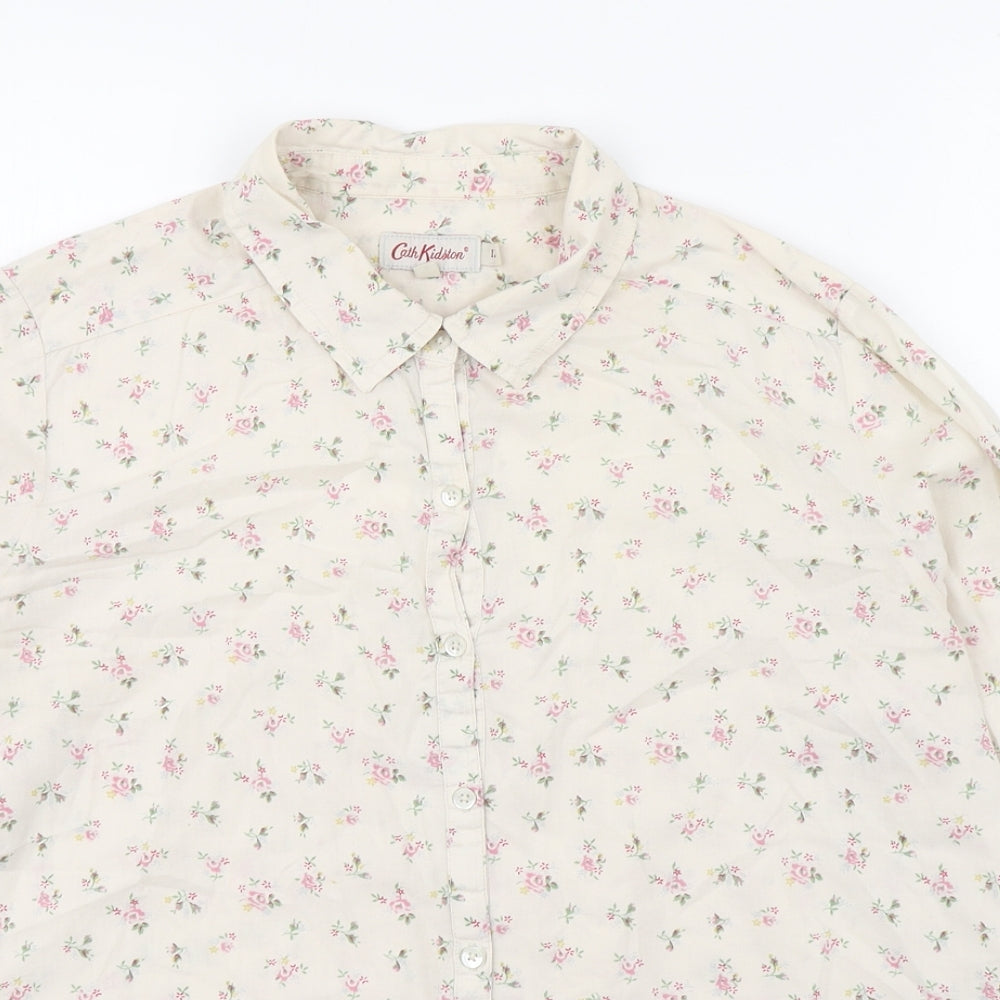 Cath Kidston Womens Multicoloured Floral Cotton Basic Button-Up Size 12 Collared