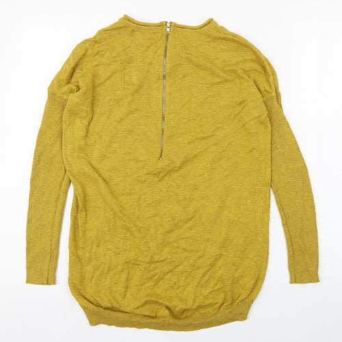 Atmosphere Womens Yellow Round Neck  Cotton Pullover Jumper Size S