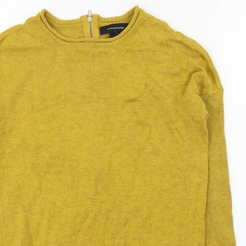 Atmosphere Womens Yellow Round Neck  Cotton Pullover Jumper Size S