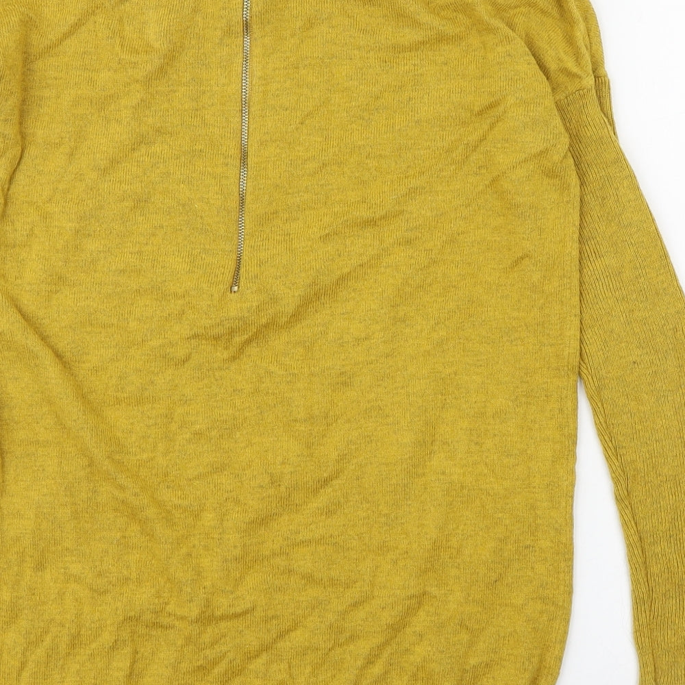 Atmosphere Womens Yellow Round Neck  Cotton Pullover Jumper Size S