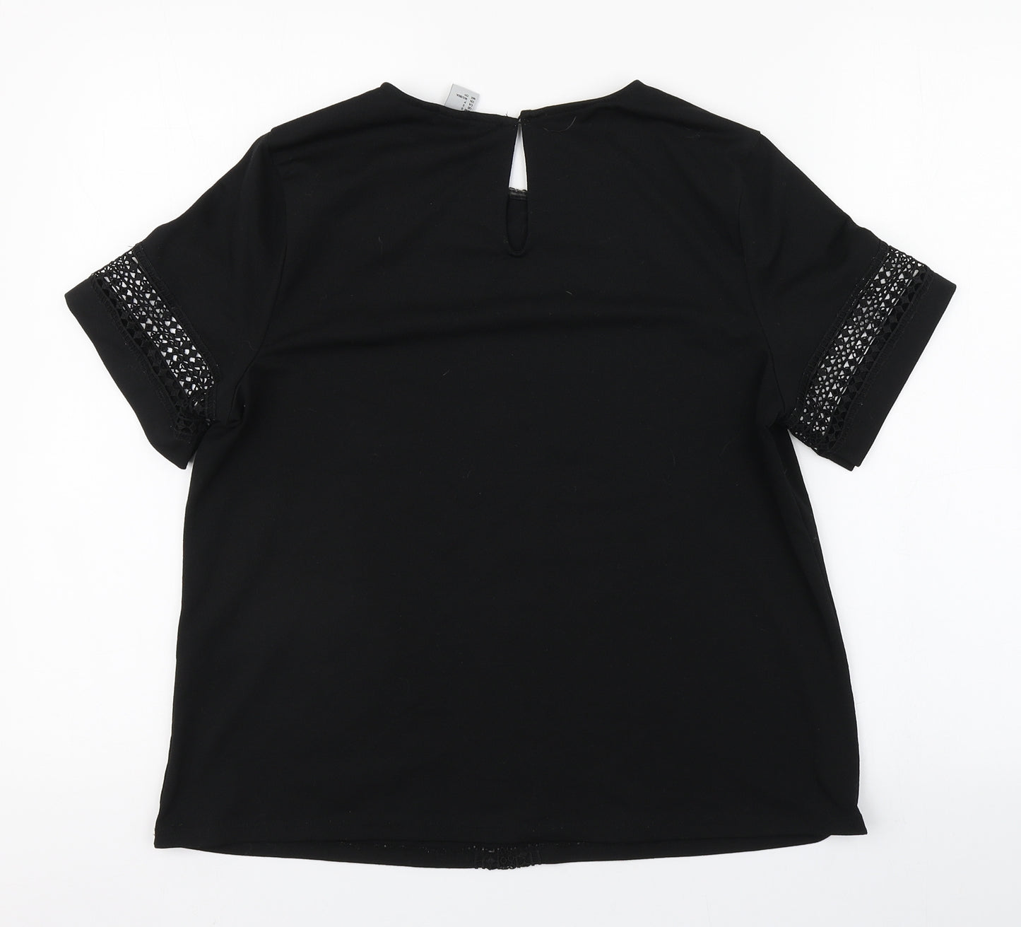 H&M Womens Black  Polyester Basic T-Shirt Size S Round Neck