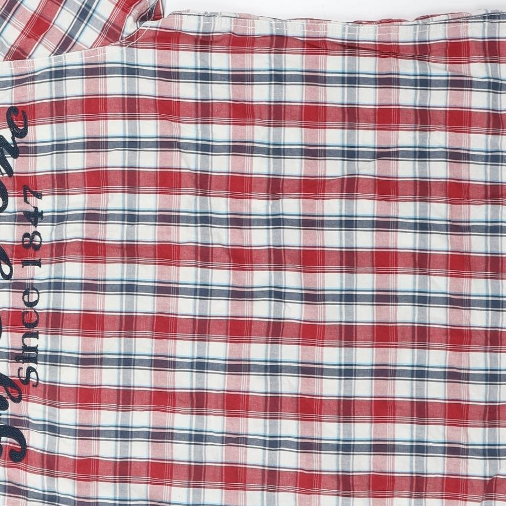 Fly Guy Mens Multicoloured Plaid Cotton  Button-Up Size L Collared Button