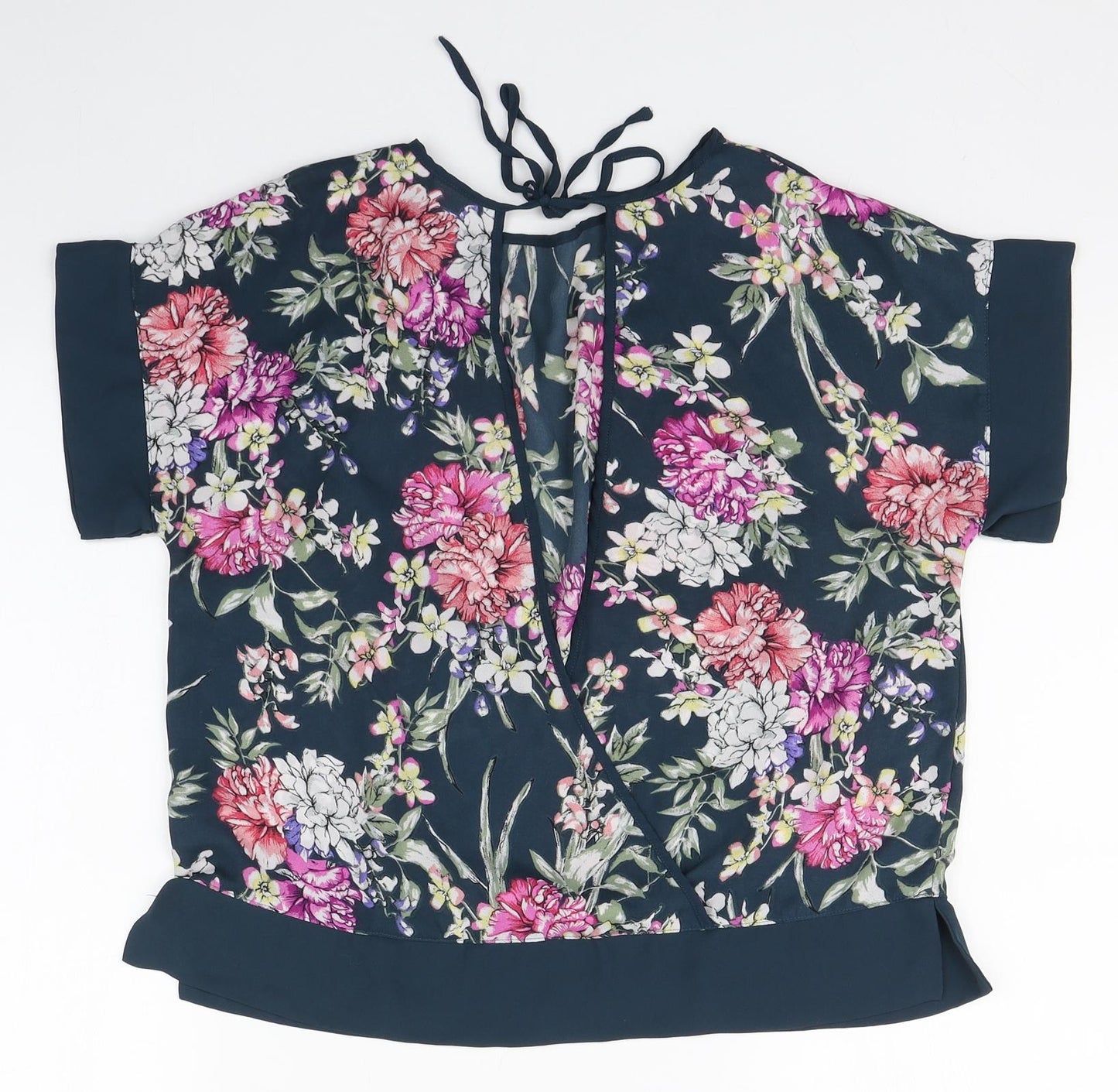Atmosphere Womens Multicoloured Floral Polyester Basic Blouse Size 10 Round Neck